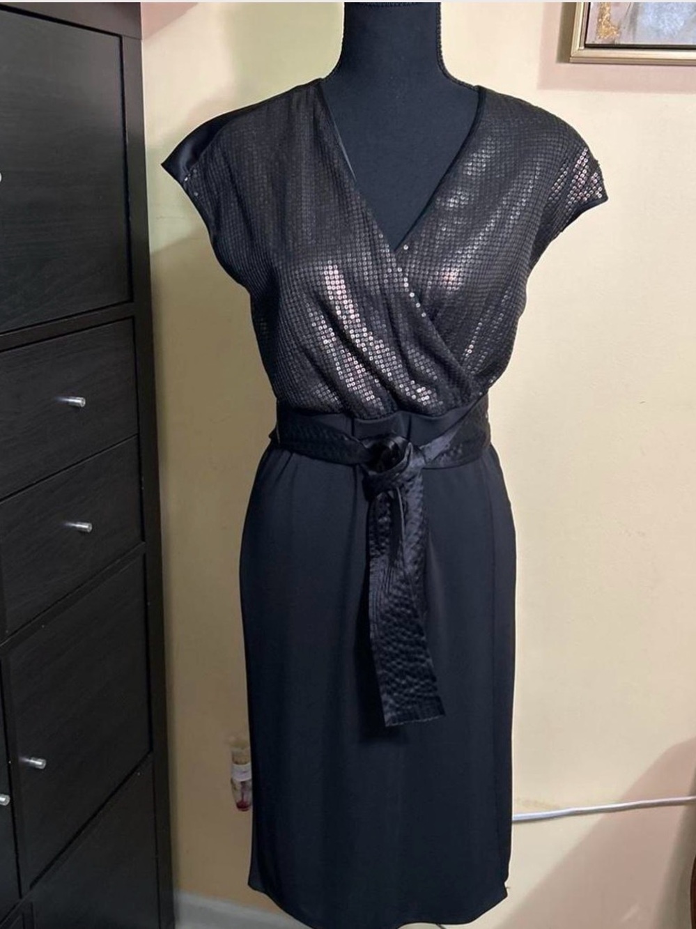 Narciso Rodriguez for DesigNation Sequin Faux-Wrap Dress Size XS